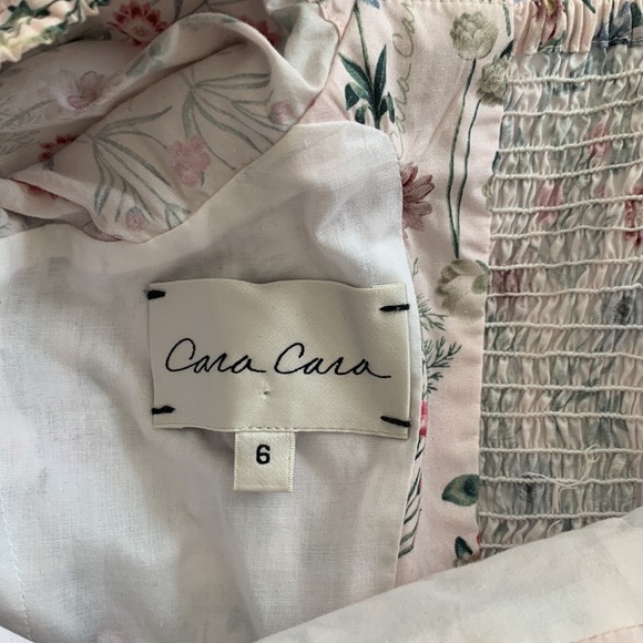 Cara Cara Sagaponack Top Millerton Print. Smocked Back. Puff sleeve. Cropped - Picture 3 of 4